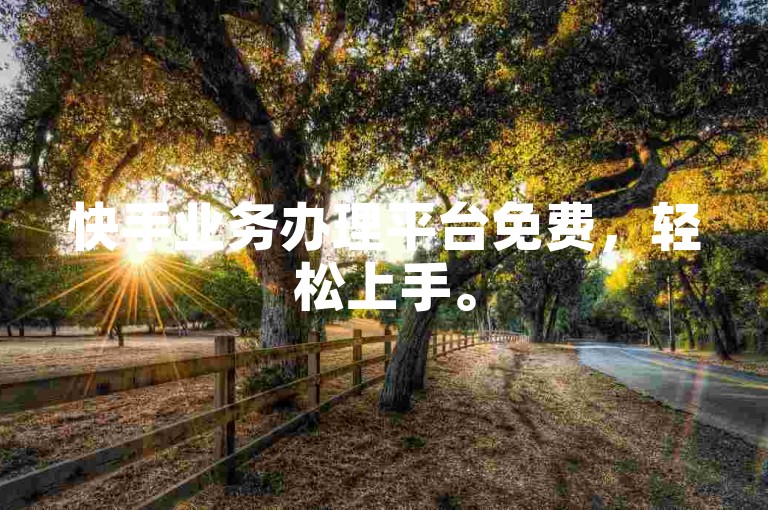 快手业务办理平台免费，轻松上手。