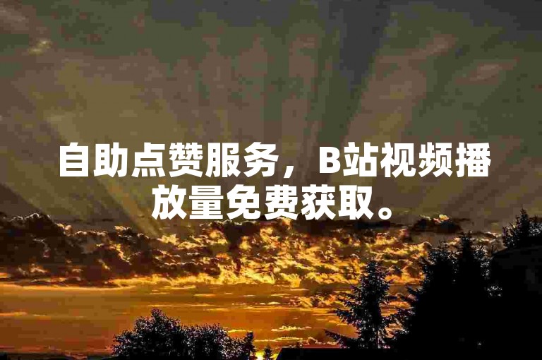 自助点赞服务，B站视频播放量免费获取。