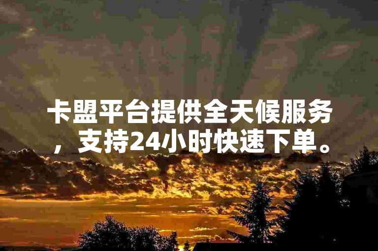 卡盟平台提供全天候服务，支持24小时快速下单。
