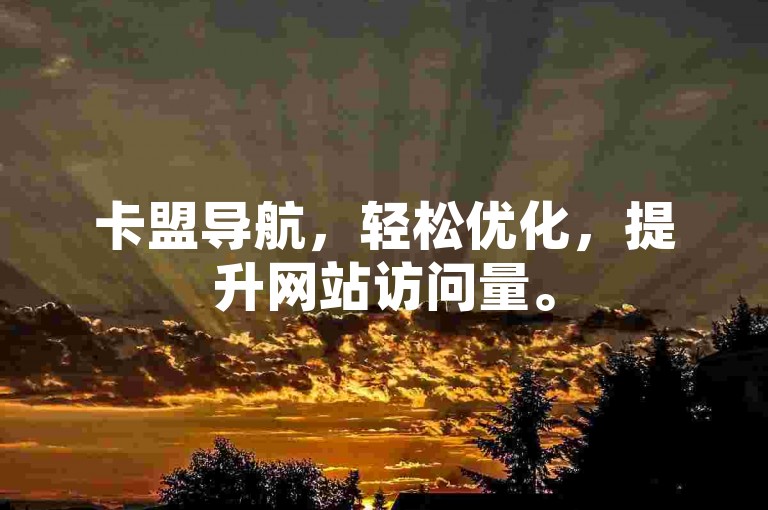 卡盟导航，轻松优化，提升网站访问量。