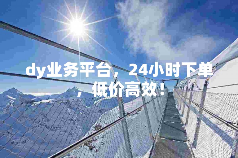 dy业务平台，24小时下单，低价高效！