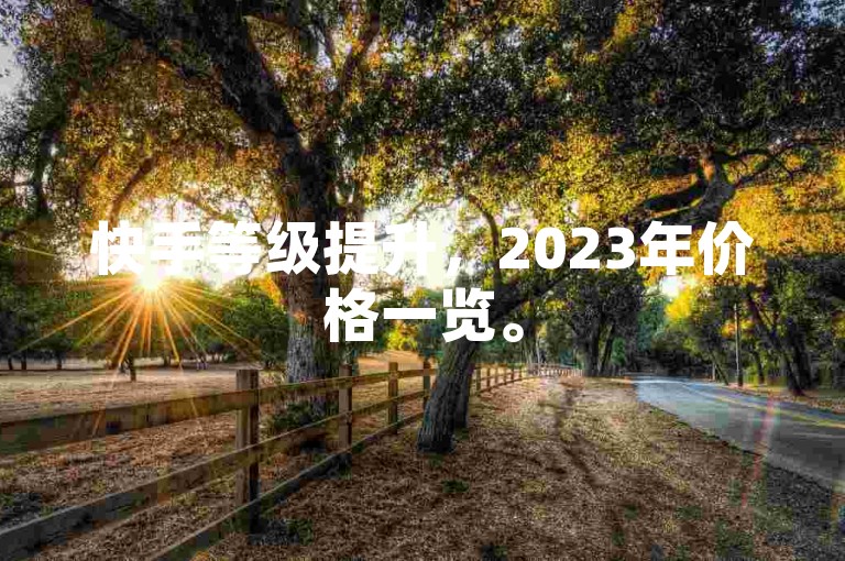 快手等级提升，2023年价格一览。