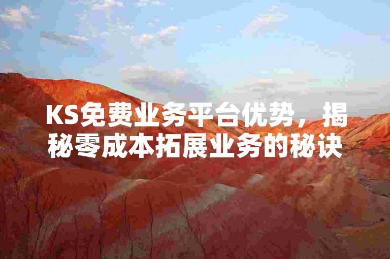 KS免费业务平台优势，揭秘零成本拓展业务的秘诀。