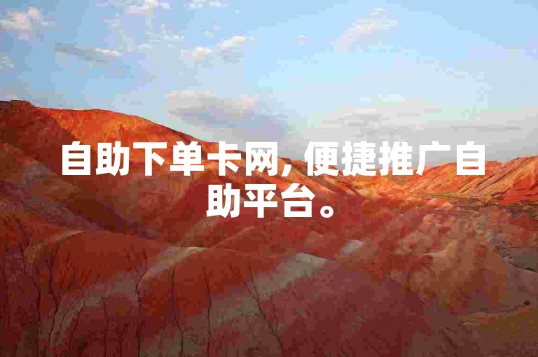 自助下单卡网, 便捷推广自助平台。
