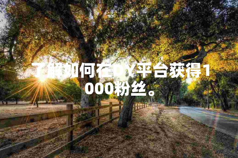 了解如何在DY平台获得1000粉丝。