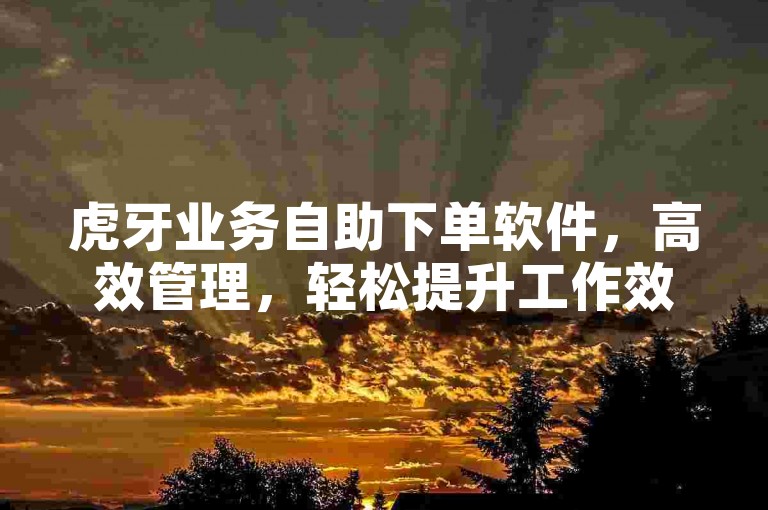 虎牙业务自助下单软件，高效管理，轻松提升工作效率。