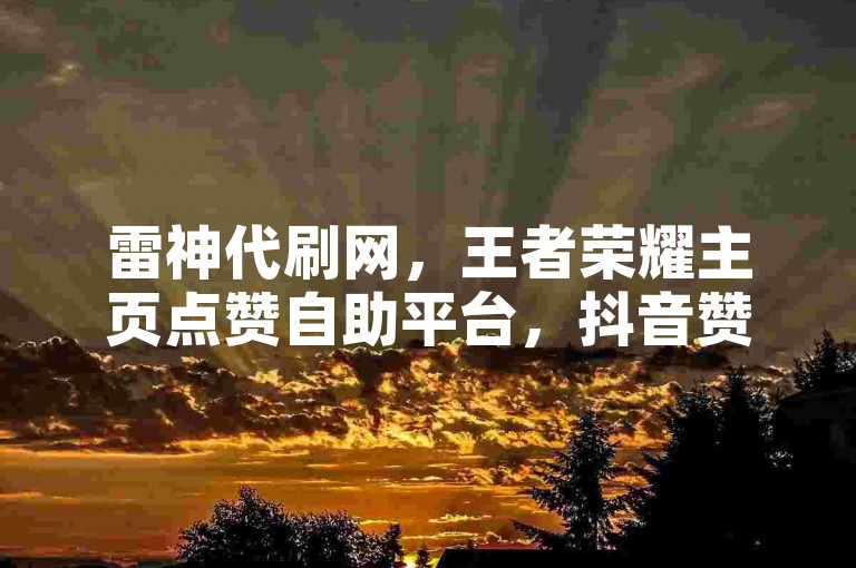 雷神代刷网，王者荣耀主页点赞自助平台，抖音赞自助下单业务。
