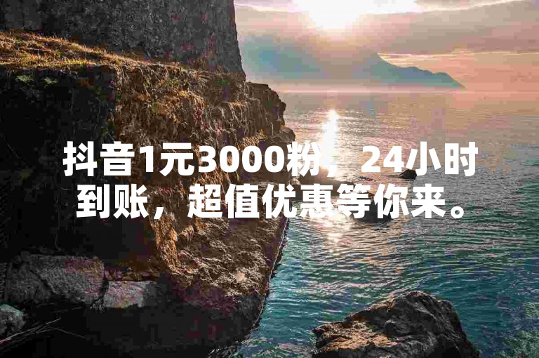 抖音1元3000粉，24小时到账，超值优惠等你来。
