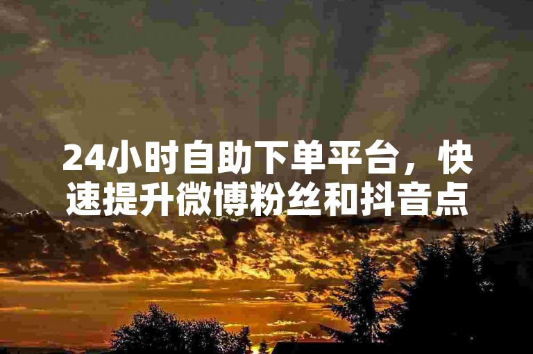 24小时自助下单平台，快速提升微博粉丝和抖音点赞。