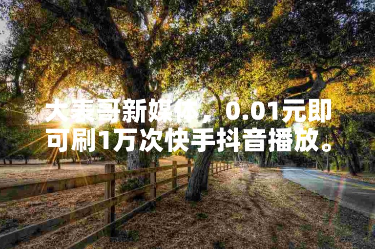 大表哥新媒体，0.01元即可刷1万次快手抖音播放。