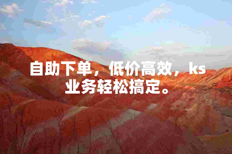 自助下单，低价高效，ks业务轻松搞定。