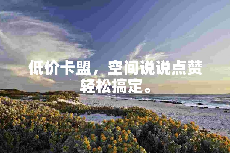低价卡盟，空间说说点赞轻松搞定。