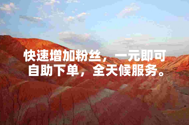 快速增加粉丝，一元即可自助下单，全天候服务。