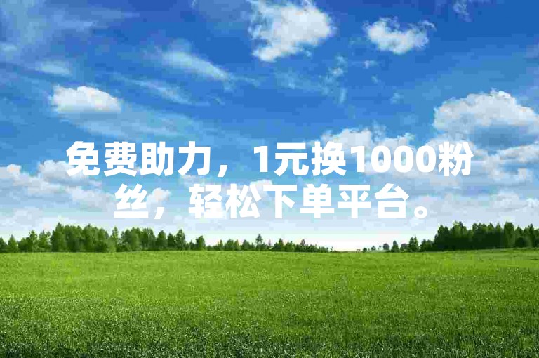 免费助力，1元换1000粉丝，轻松下单平台。