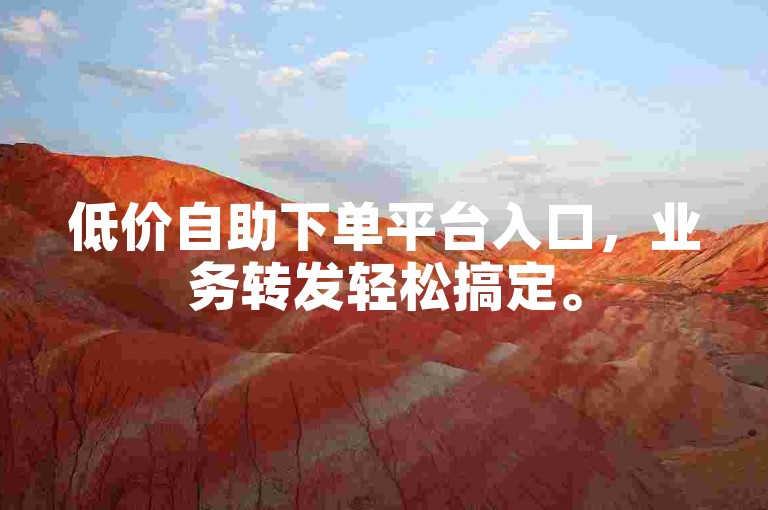 低价自助下单平台入口，业务转发轻松搞定。