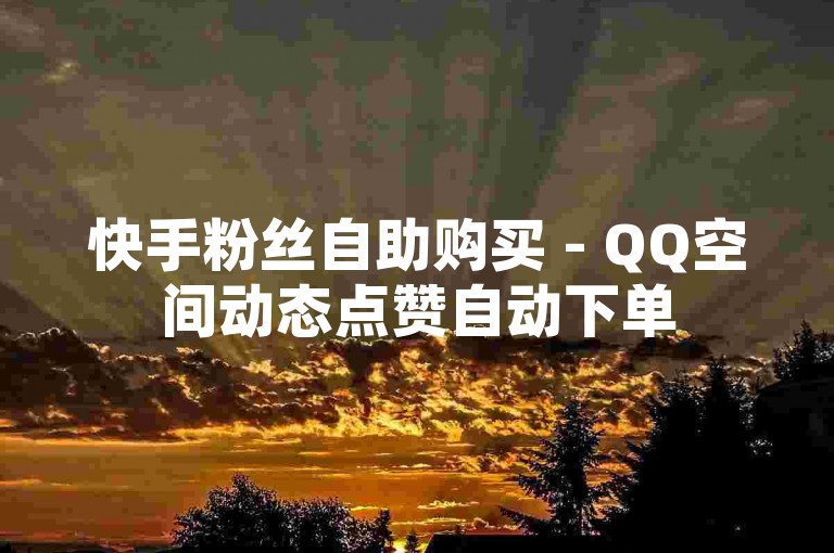 快手粉丝自助购买 - QQ空间动态点赞自动下单