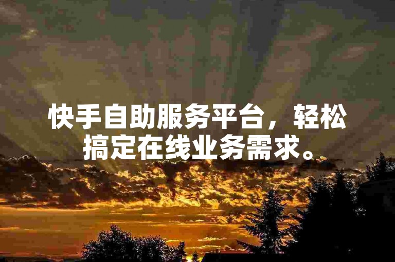 快手自助服务平台，轻松搞定在线业务需求。