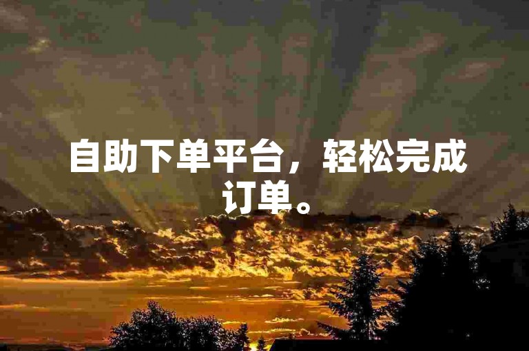 自助下单平台，轻松完成订单。
