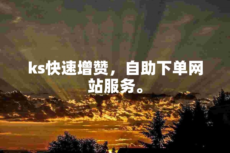 ks快速增赞，自助下单网站服务。