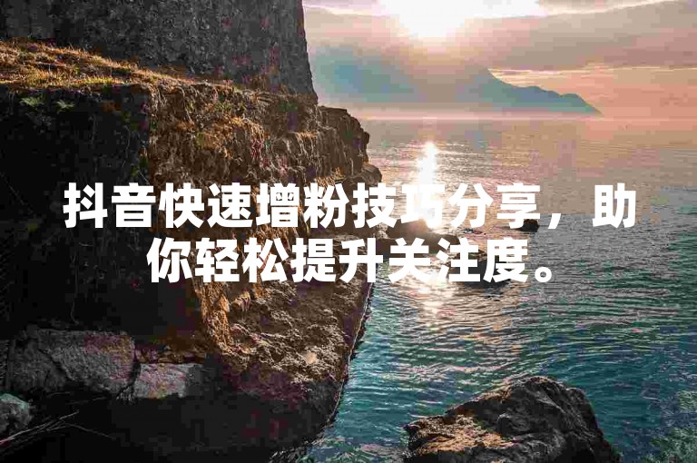 抖音快速增粉技巧分享，助你轻松提升关注度。