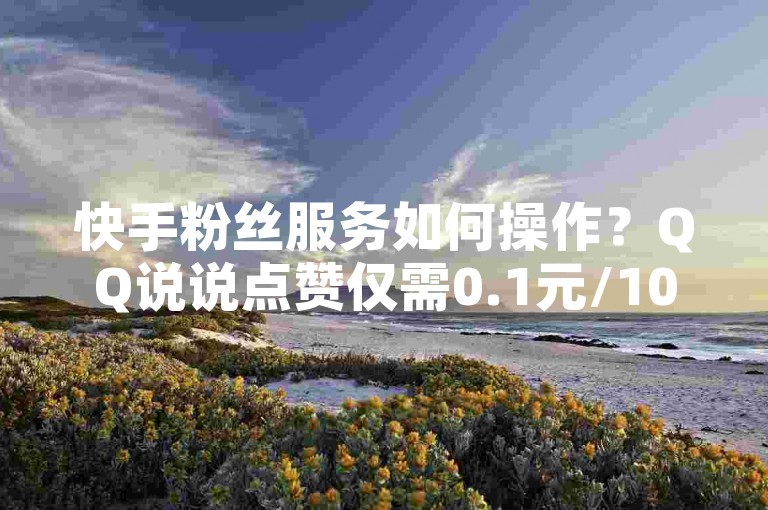 快手粉丝服务如何操作？QQ说说点赞仅需0.1元/10,000。