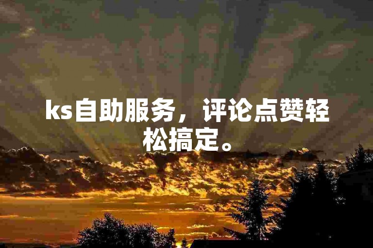 ks自助服务，评论点赞轻松搞定。