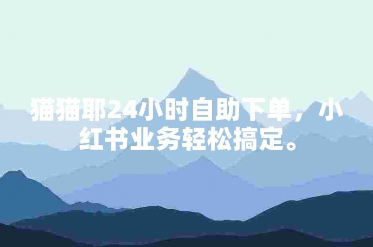 猫猫耶24小时自助下单，小红书业务轻松搞定。