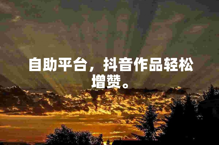 自助平台，抖音作品轻松增赞。