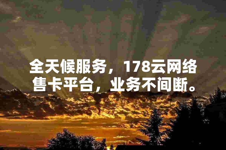 全天候服务，178云网络售卡平台，业务不间断。