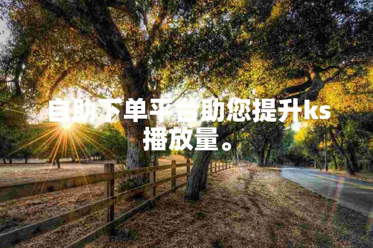 自助下单平台助您提升ks播放量。