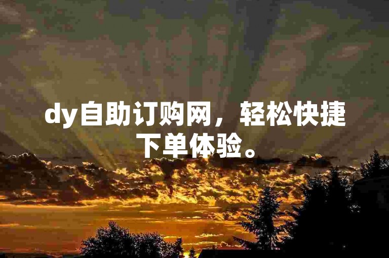 dy自助订购网，轻松快捷下单体验。