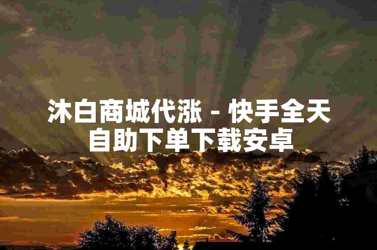 沐白商城代涨 - 快手全天自助下单下载安卓