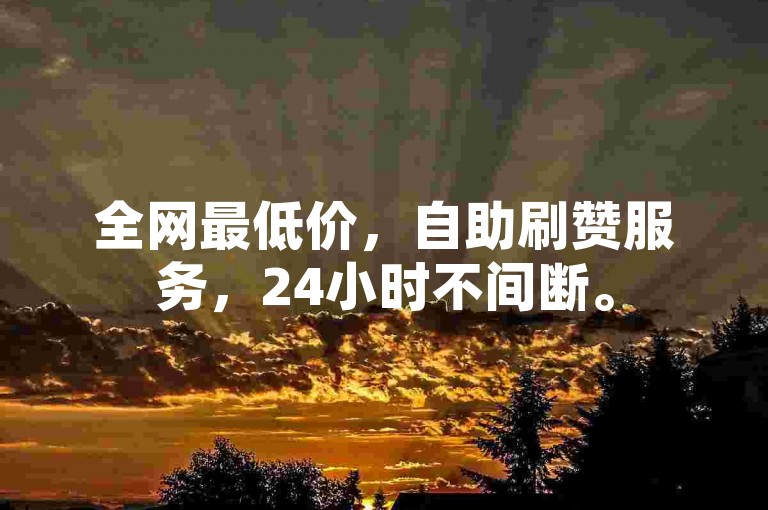 全网最低价，自助刷赞服务，24小时不间断。