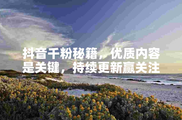 抖音千粉秘籍，优质内容是关键，持续更新赢关注。