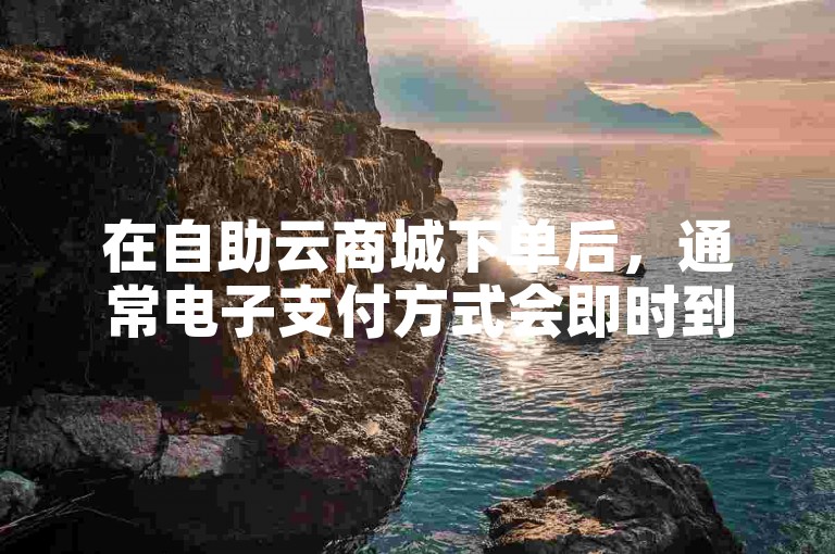 在自助云商城下单后，通常电子支付方式会即时到账。