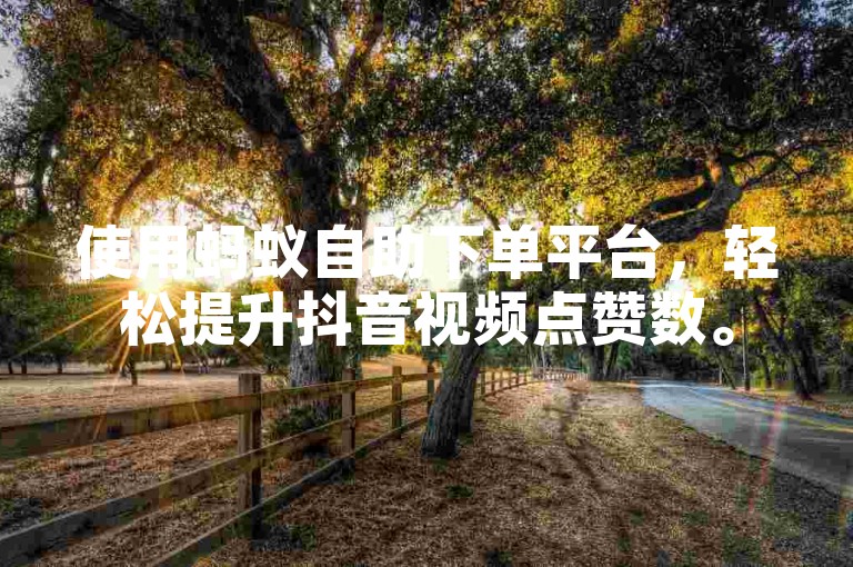 使用蚂蚁自助下单平台，轻松提升抖音视频点赞数。