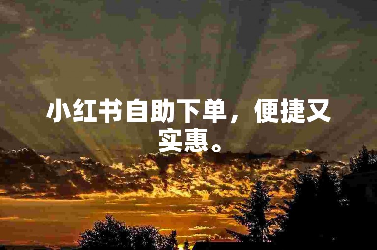 小红书自助下单，便捷又实惠。