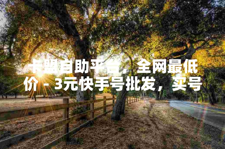 卡盟自助平台，全网最低价 - 3元快手号批发，买号更划算。