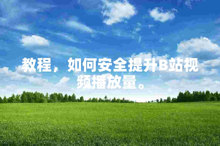 教程，如何安全提升B站视频播放量。