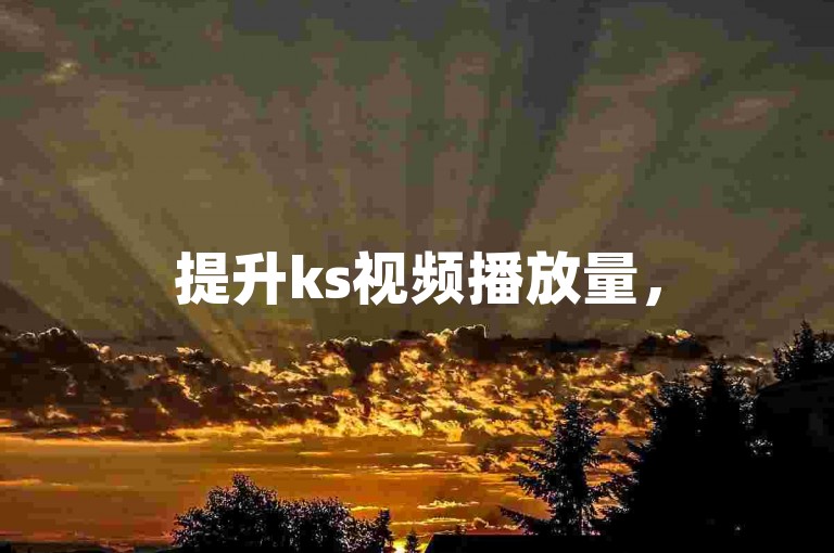 提升ks视频播放量，50个双击仅需低价。