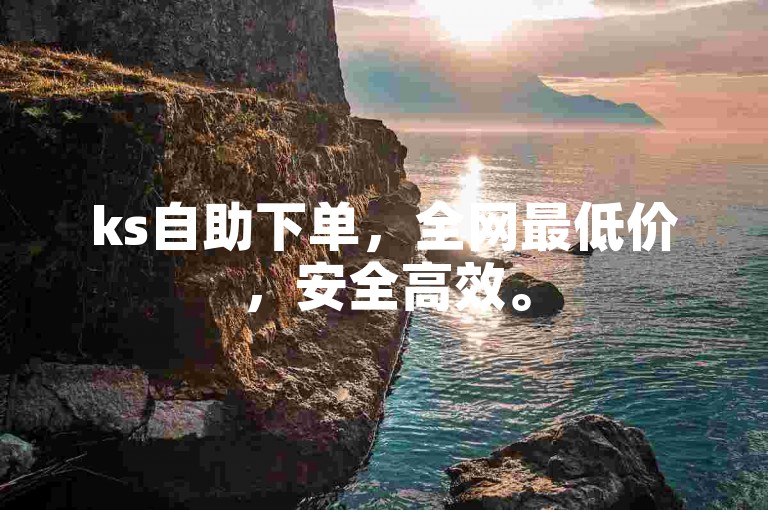 ks自助下单，全网最低价，安全高效。
