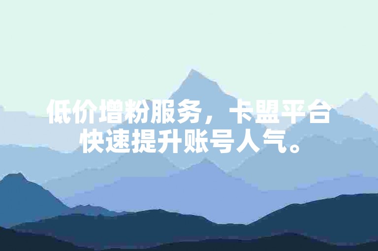 低价增粉服务，卡盟平台快速提升账号人气。