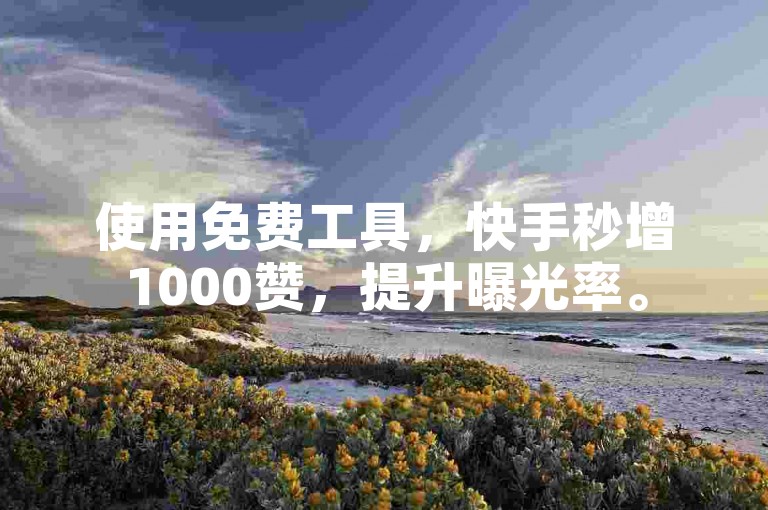 使用免费工具，快手秒增1000赞，提升曝光率。