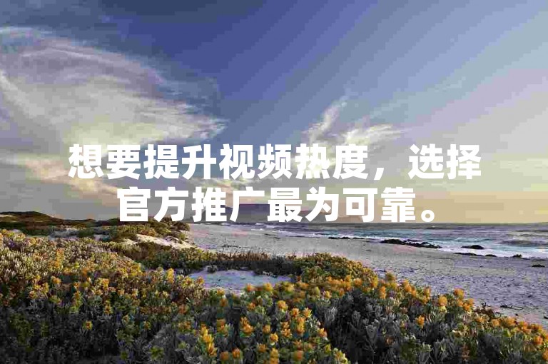 想要提升视频热度，选择官方推广最为可靠。