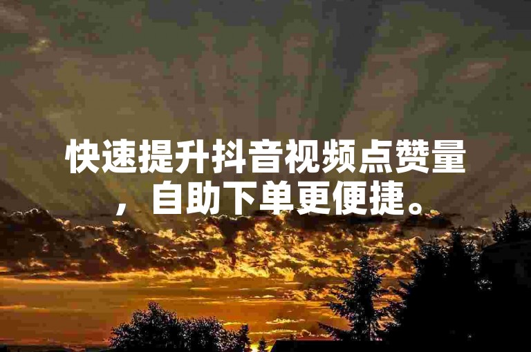 快速提升抖音视频点赞量，自助下单更便捷。