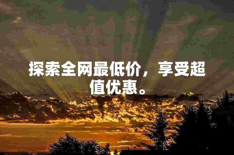 探索全网最低价，享受超值优惠。