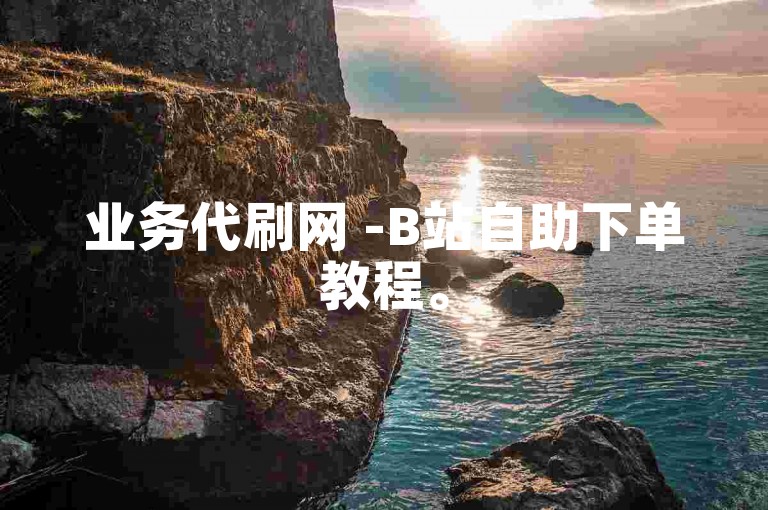 业务代刷网 -B站自助下单教程。