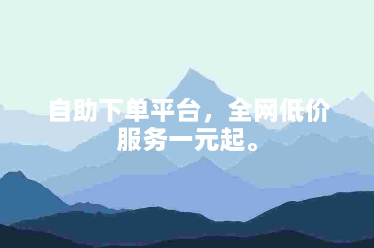 自助下单平台，全网低价服务一元起。