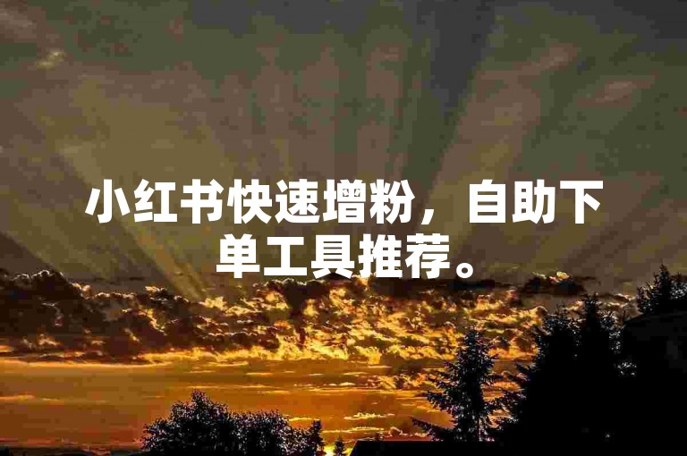 小红书快速增粉，自助下单工具推荐。