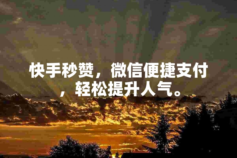 快手秒赞，微信便捷支付，轻松提升人气。